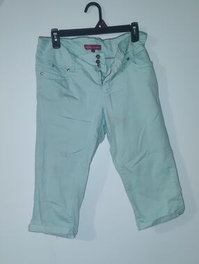Rhythm. Mint Green Cropped Capri Jeans